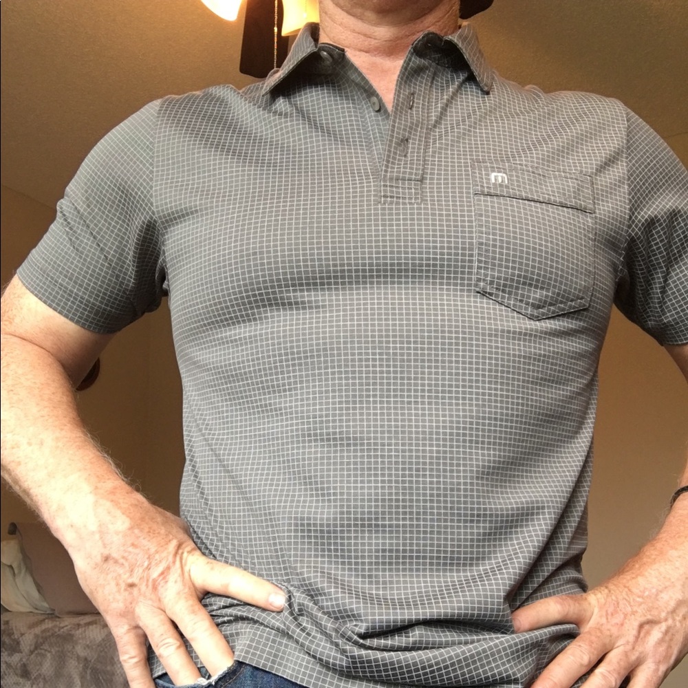 Gray/Silver Travis Mathew golf polo M medium